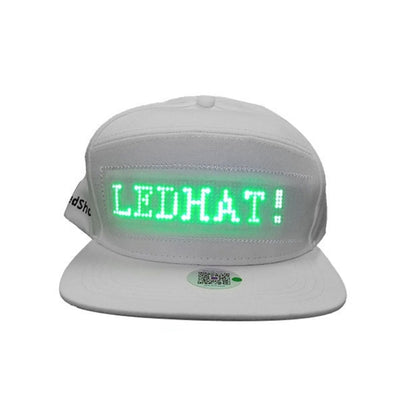 หมวกโฆษณา LED บลูทูธ รองรับการเลื่อนตัวอักษร/โทรศัพท์มือถือ เปลี่ยนคำ/หลายภาษา การจัดส่งสีแบบสุ่ม