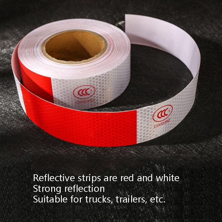 ฟิล์มสะท้อนแสงรถยนต์สีแดงและสีขาวการตรวจสอบประจำปีของสติ๊กเกอร์ติดตัวถังรถแถบสะท้อนแสง, A Roll, Single Chip (100 PCS)