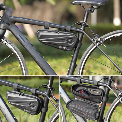 WEST BIKING YP0707257 จักรยานสามเหลี่ยมกระเป๋าEVA Hard Shellกระเป๋าจักรยานจักรยานเสือภูเขาด้านหน้าBeam Bagอุปกรณ์ขี่, WEST BIKING YP0707257