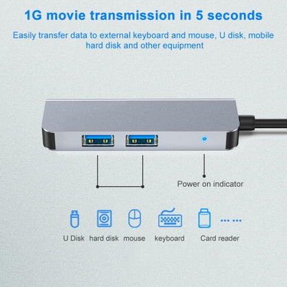 3 ใน 1 USB-C / Type-C ถึง 4K HDMI + 2 พอร์ต USB 3.0 มัลติฟังก์ชั่น HUB Docking Station, 3 In 1