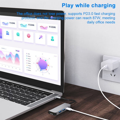 3 ใน 1 USB-C / Type-C ถึง 4K HDMI + 2 พอร์ต USB 3.0 มัลติฟังก์ชั่น HUB Docking Station, 3 In 1