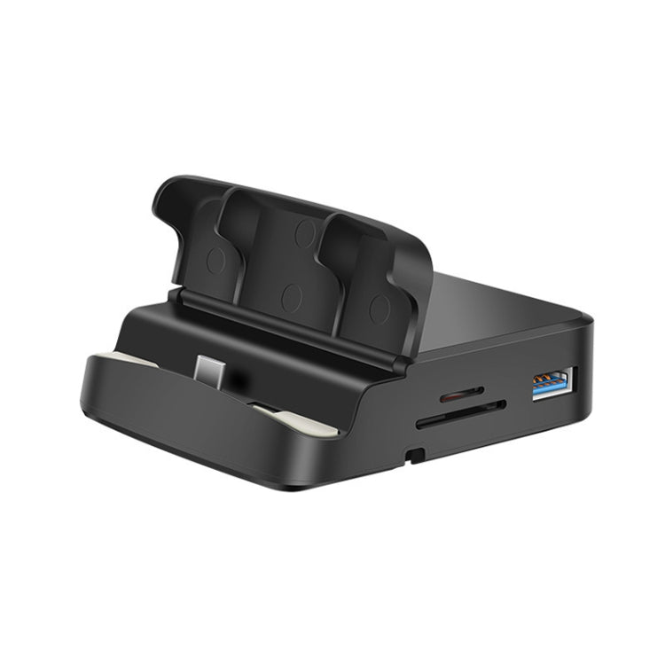 7 ใน 1 USB-C / Type-C ถึง 2 USB 2.0 + USB 3.0 + 4K HDMI + ช่องเสียบการ์ด SD / TF + PD USB-C / Type-C พอร์ตชาร์จมัลติฟังก์ชั่น HUB Docking Station พร้อมตัวยึด, 7 In 1