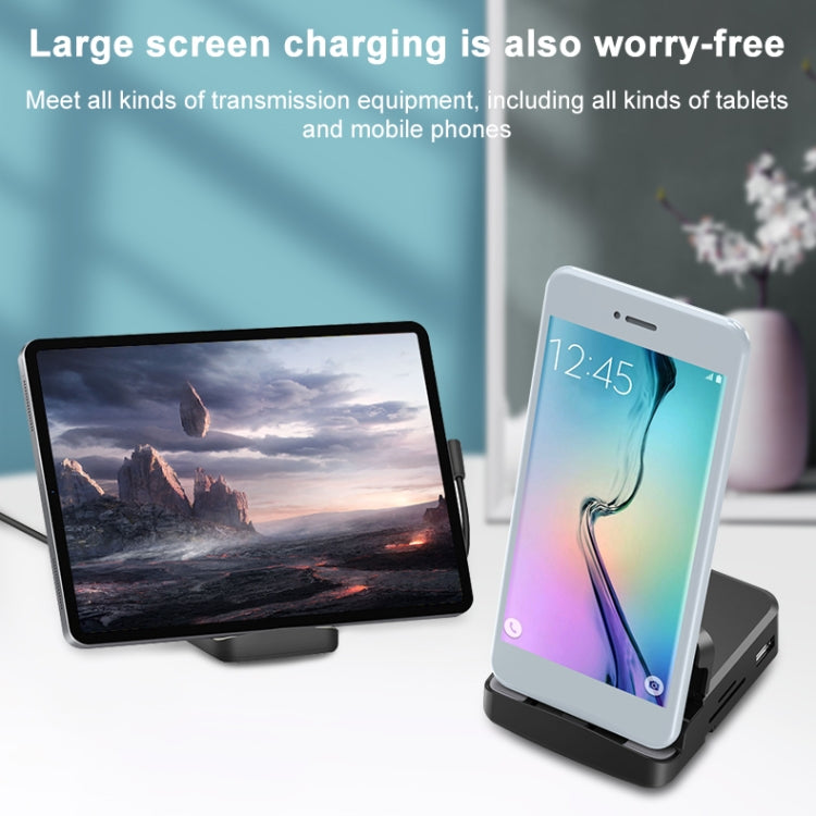 7 ใน 1 USB-C / Type-C ถึง 2 USB 2.0 + USB 3.0 + 4K HDMI + ช่องเสียบการ์ด SD / TF + PD USB-C / Type-C พอร์ตชาร์จมัลติฟังก์ชั่น HUB Docking Station พร้อมตัวยึด, 7 In 1