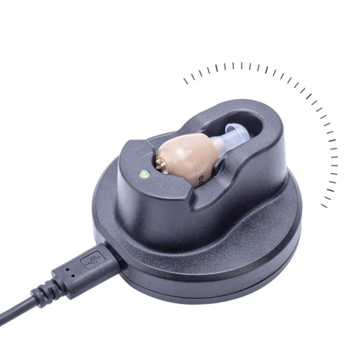 เครื่องช่วยฟังชนิดใส่ในหูแบบชาร์จไฟได้ Z-12 พร้อมแท่นชาร์จ USB, Z-12