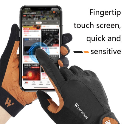 WEST BIKING YP0211197 Full-Finger Shock-Absorbing Anti-Skid รถจักรยานยนต์ถุงมือจักรยานอุปกรณ์ขี่, S, M, L, XL