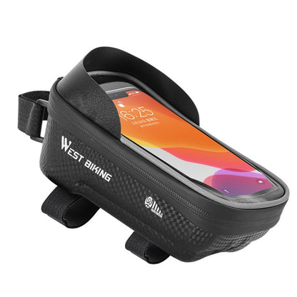 WEST BIKING YP0707235 จักรยานเสือภูเขาด้านหน้าBeam Bagโทรศัพท์มือถือกันน้ำกระเป๋าจักรยานHard Shellกระเป๋าสะท้อนแสงอุปกรณ์ขี่, YP0707235