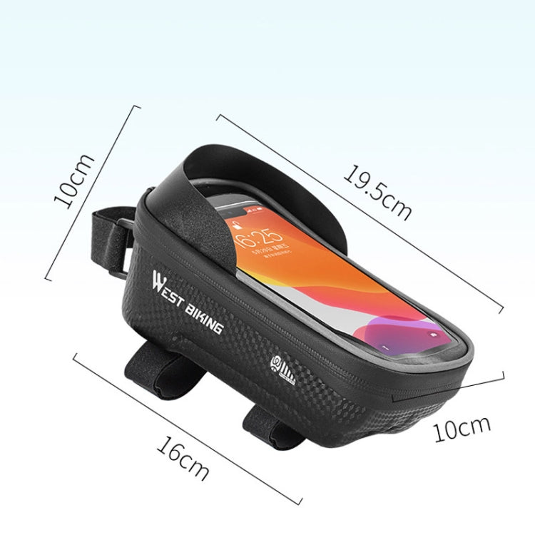 WEST BIKING YP0707235 จักรยานเสือภูเขาด้านหน้าBeam Bagโทรศัพท์มือถือกันน้ำกระเป๋าจักรยานHard Shellกระเป๋าสะท้อนแสงอุปกรณ์ขี่, YP0707235