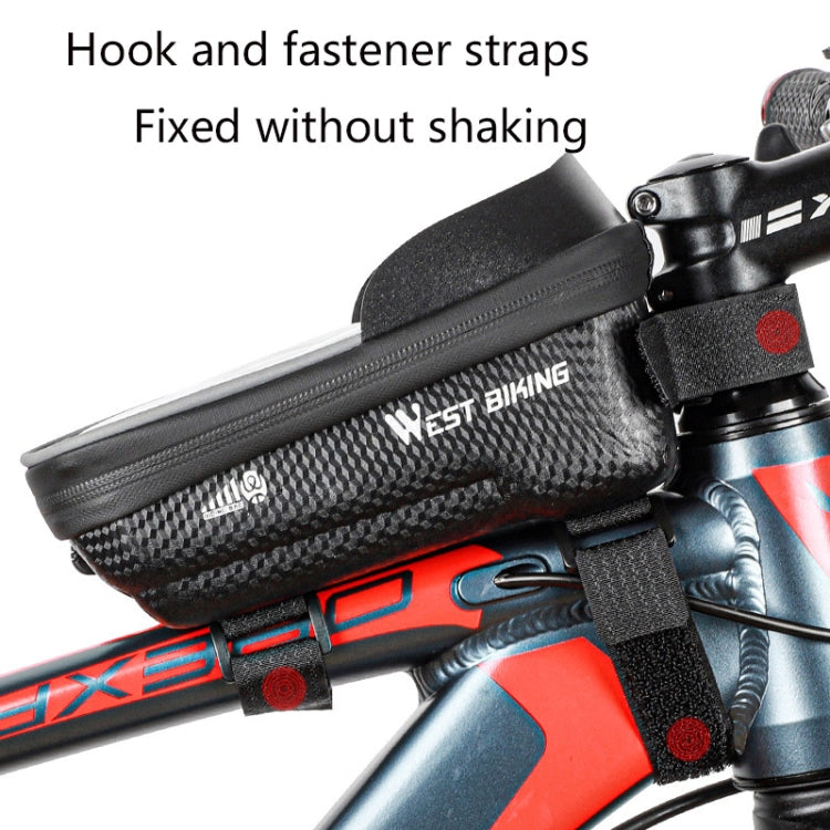 WEST BIKING YP0707235 จักรยานเสือภูเขาด้านหน้าBeam Bagโทรศัพท์มือถือกันน้ำกระเป๋าจักรยานHard Shellกระเป๋าสะท้อนแสงอุปกรณ์ขี่, YP0707235