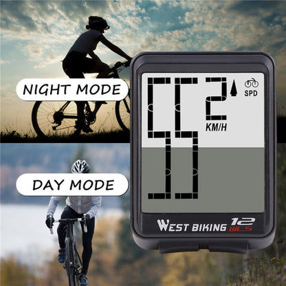 WEST BIKINGจักรยานเสือภูเขาไร้สายตารางตัวอักษรขนาดใหญ่หน้าจอขนาดใหญ่กันน้ำNight Light Speed Speedometer, Night Light Speed Speedometer(Green), Night Light Speed Speedometer(Black), Night Light Speed Speedometer(Red), Night Light Speed Speedometer(Blue)