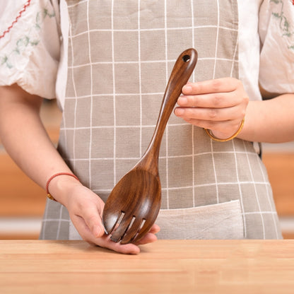 Non-Stick หม้อพลั่วไม้สักทำอาหารหม้อพลั่วบนโต๊ะอาหาร, Sweet Spoon, Saving Spoon, Bent Spoon, Mixing Spoon, Filter Spoon, Curved Shovel, Thickened Oblique Shovel, Curved Spatula, Small Spoon, Medium Spoon, Long Handle Filter Spoon
