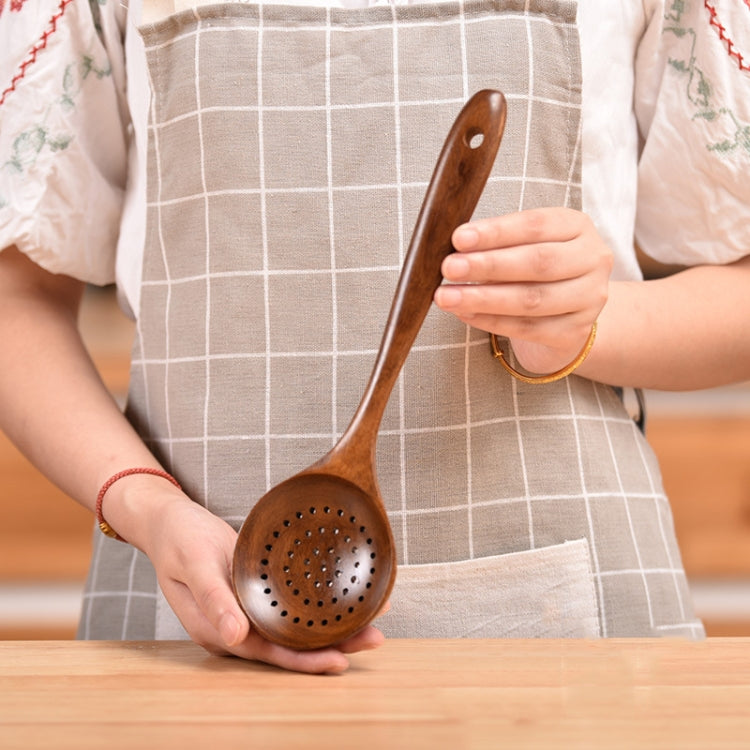 Non-Stick หม้อพลั่วไม้สักทำอาหารหม้อพลั่วบนโต๊ะอาหาร, Sweet Spoon, Saving Spoon, Bent Spoon, Mixing Spoon, Filter Spoon, Curved Shovel, Thickened Oblique Shovel, Curved Spatula, Small Spoon, Medium Spoon, Long Handle Filter Spoon