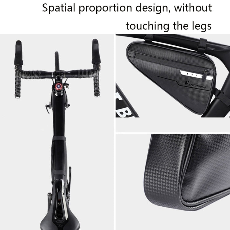 WEST BIKING กระเป๋าจักรยานทรงสามเหลี่ยมความจุขนาดใหญ่กระเป๋าคานกันน้ำอุปกรณ์ขี่รถ, WEST BIKING Triangle Bag