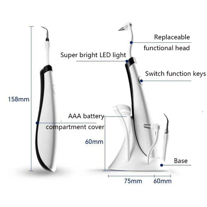 2319-S-51 ครัวเรือน Sonic Scaler แบบพกพา ทันตกรรม เครื่องมือ ทันตกรรม เครื่องมือทำความสะอาด, White, Blue Black