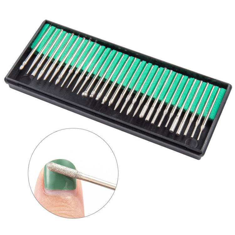 3 PCS 30 Sticks Diamond Nail Polish Heads Set Crystal Phototherapy And Grinding Machine อุปกรณ์เสริม เครื่องมือ