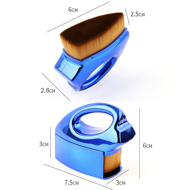 3 PCS Iron Foundation แปรงผมนุ่ม Blush Powder แปรงซ่อม Volume แปรงแป้งฝุ่น, Black Brown Hair (OPP Bag Packaging), Plating Blue White Hair (OPP Bag Packaging), Plating Blue Brown Hair (OPP Bag Packaging)