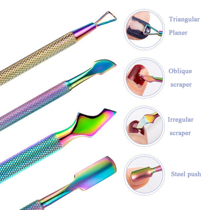 FABIYAN ชุดกรรไกรตัดเล็บสแตนเลสสตีลกรรไกรตัดเล็บ Dead Skin กรรไกร Remover เหล็ก Push, Set 1, Set 2, Set 3, Set 4, Set 5