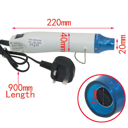 230V เซรามิค Hot Air อุปกรณ์แสตมป์ยางฟิล์มหดความร้อน DIY เครื่องใช้ไฟฟ้า,UK Plug, UK Plug( Black), UK Plug(White)