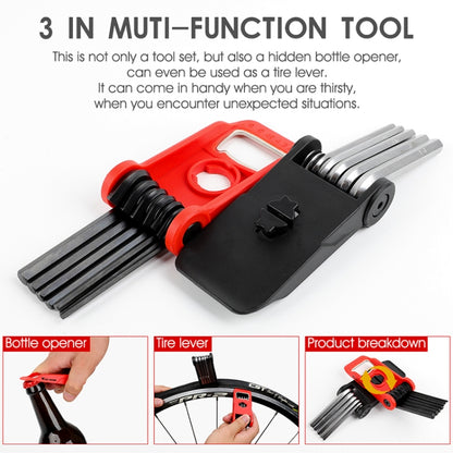 West Biking 16 In 1 เครื่องมือซ่อมจักรยานประแจมัลติฟังก์ชั่น Hex เครื่องมือ อุปกรณ์ขี่, West Biking 16 In 1  (Black Yellow), West Biking 16 In 1  (Black Red)
