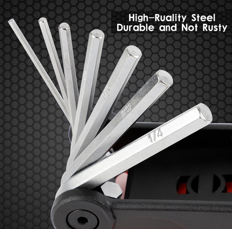 West Biking 16 In 1 เครื่องมือซ่อมจักรยานประแจมัลติฟังก์ชั่น Hex เครื่องมือ อุปกรณ์ขี่, West Biking 16 In 1  (Black Yellow), West Biking 16 In 1  (Black Red)