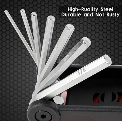 West Biking 16 In 1 เครื่องมือซ่อมจักรยานประแจมัลติฟังก์ชั่น Hex เครื่องมือ อุปกรณ์ขี่, West Biking 16 In 1  (Black Yellow), West Biking 16 In 1  (Black Red)