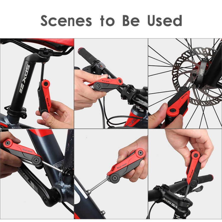 West Biking 16 In 1 เครื่องมือซ่อมจักรยานประแจมัลติฟังก์ชั่น Hex เครื่องมือ อุปกรณ์ขี่, West Biking 16 In 1  (Black Yellow), West Biking 16 In 1  (Black Red)