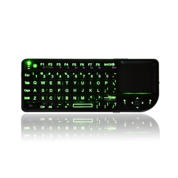 เมาส์และคีย์บอร์ดไร้สายขนาดเล็ก A8 พร้อมแป้นพิมพ์เลเซอร์ทัชแพด, English White Backlight, English Colorful Backlight
