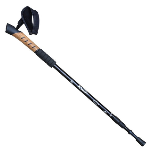 WUXIAN อลูมิเนียมกลางแจ้งมีดอเนกประสงค์ประเภท Cork ตรงสามส่วน Telescopic Trekking Pole การจัดส่งสีแบบสุ่ม, 66-135cm