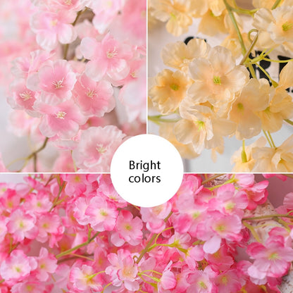2 ชิ้นจำลองซากุระหวายพลาสติกเถาดอกไม้ตกแต่ง, 135 Flowers Champagne, 135 Flowers Light Pink, 135 Flowers Deep Pink, 135 Flowers White