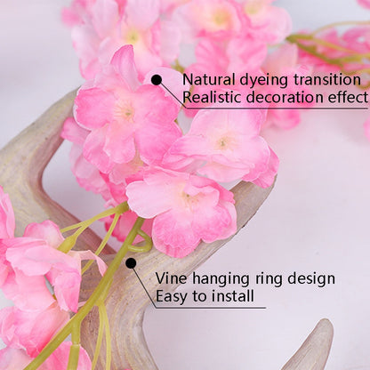 2 ชิ้นจำลองซากุระหวายพลาสติกเถาดอกไม้ตกแต่ง, 135 Flowers Champagne, 135 Flowers Light Pink, 135 Flowers Deep Pink, 135 Flowers White
