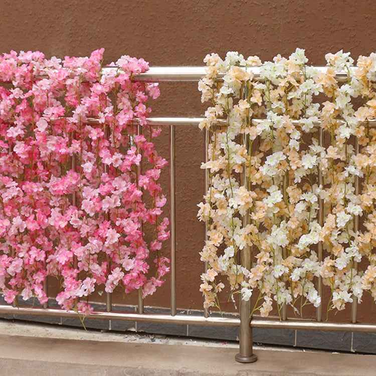2 ชิ้นจำลองซากุระหวายพลาสติกเถาดอกไม้ตกแต่ง, 135 Flowers Champagne, 135 Flowers Light Pink, 135 Flowers Deep Pink, 135 Flowers White