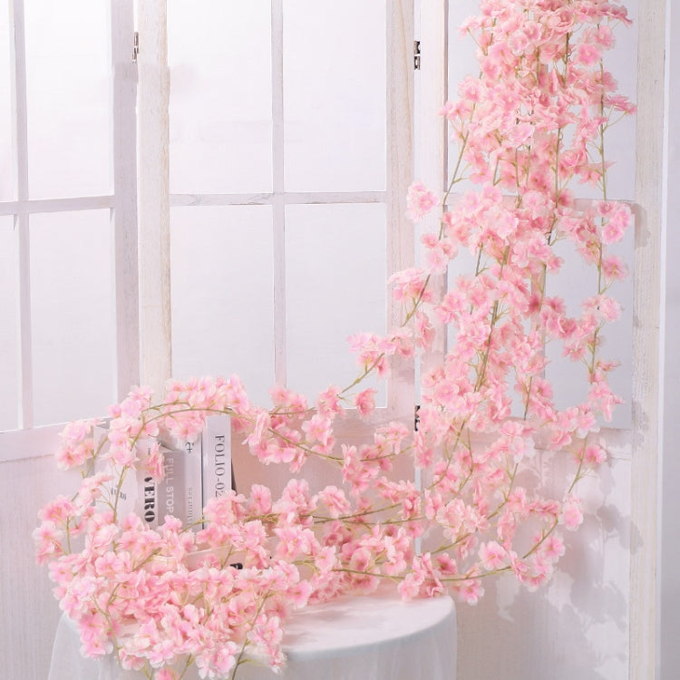 2 ชิ้นจำลองซากุระหวายพลาสติกเถาดอกไม้ตกแต่ง, 135 Flowers Champagne, 135 Flowers Light Pink, 135 Flowers Deep Pink, 135 Flowers White