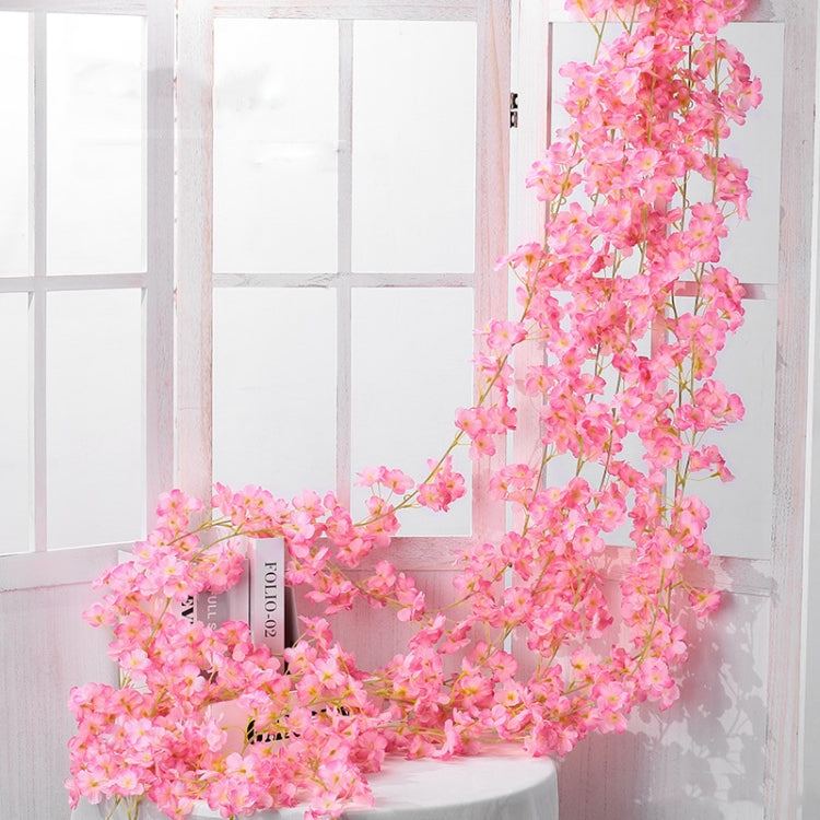2 ชิ้นจำลองซากุระหวายพลาสติกเถาดอกไม้ตกแต่ง, 135 Flowers Champagne, 135 Flowers Light Pink, 135 Flowers Deep Pink, 135 Flowers White
