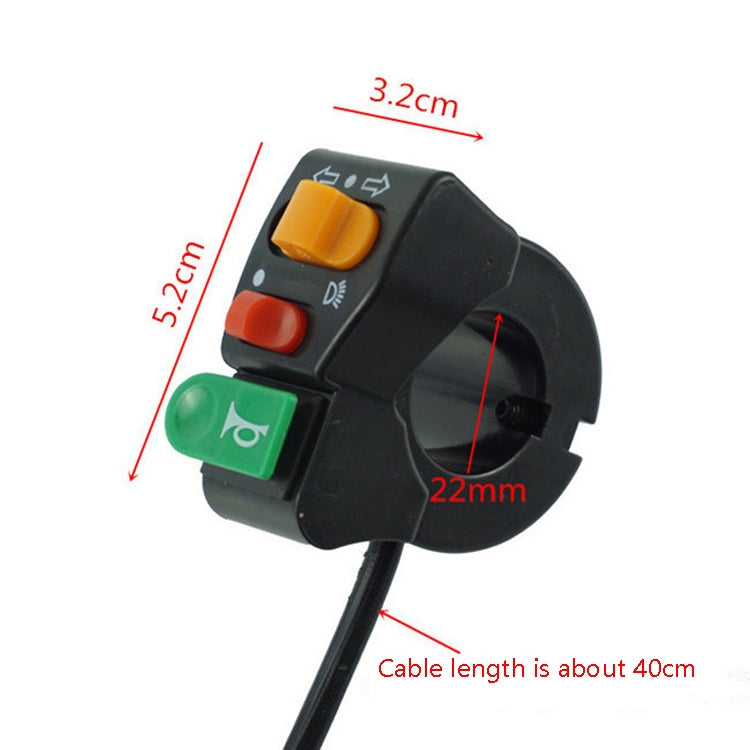 3 ชิ้นสวิทช์ปรับเปลี่ยนรถจักรยานยนต์ลำโพงเลี้ยวสวิทช์ไฟหน้า, Headlight Switch