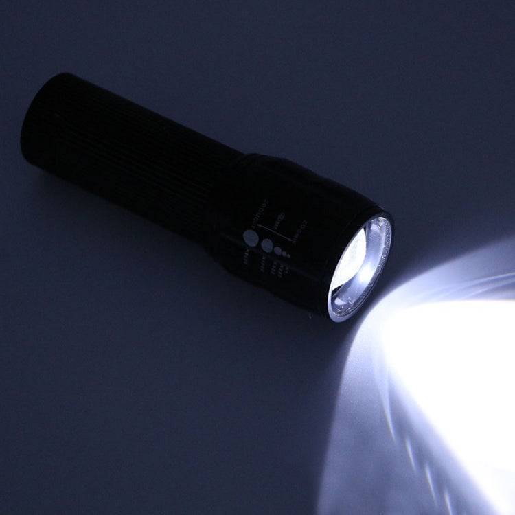 2 ชิ้นไฟฉาย LED ซูมสามความเร็วไฟฉายอลูมิเนียมขนาดเล็ก