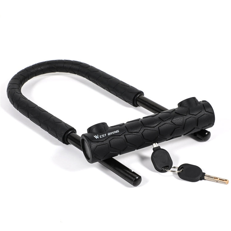 WEST BIKING ล็อคจักรยาน รถจักรยานยนต์ รถยนต์ไฟฟ้า ล็อคกันขโมย, Long U-shaped Lock, Long U-shaped Lock+Cable