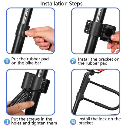 WEST BIKING ล็อคจักรยาน รถจักรยานยนต์ รถยนต์ไฟฟ้า ล็อคกันขโมย, Long U-shaped Lock, Long U-shaped Lock+Cable