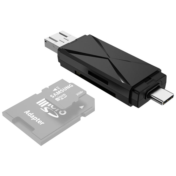YH-109 SD/TF/Type-C/Micro USB/USB คอมพิวเตอร์พีซีโทรศัพท์มือถือ OTG เครื่องอ่านการ์ด