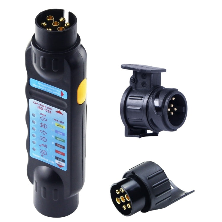 TS170E-Z 12V รถ ความต้านทานรถพ่วงปลั๊กซ็อกเก็ตเครื่องทดสอบรถพ่วงเชื่อมต่อเครื่องบันทึกพร้อมหัวแปลง 2 หัว EU Plug, TS170E-Z