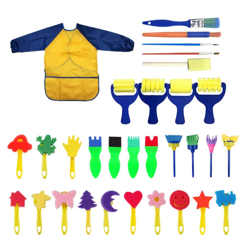 31 In 1 ภาพวาดฟองน้ำซีล Early Education Art Graffiti อุปกรณ์สำหรับเด็ก, 31 in 1/Yellow, 31 in 1/Red, 31 in 1/Blue