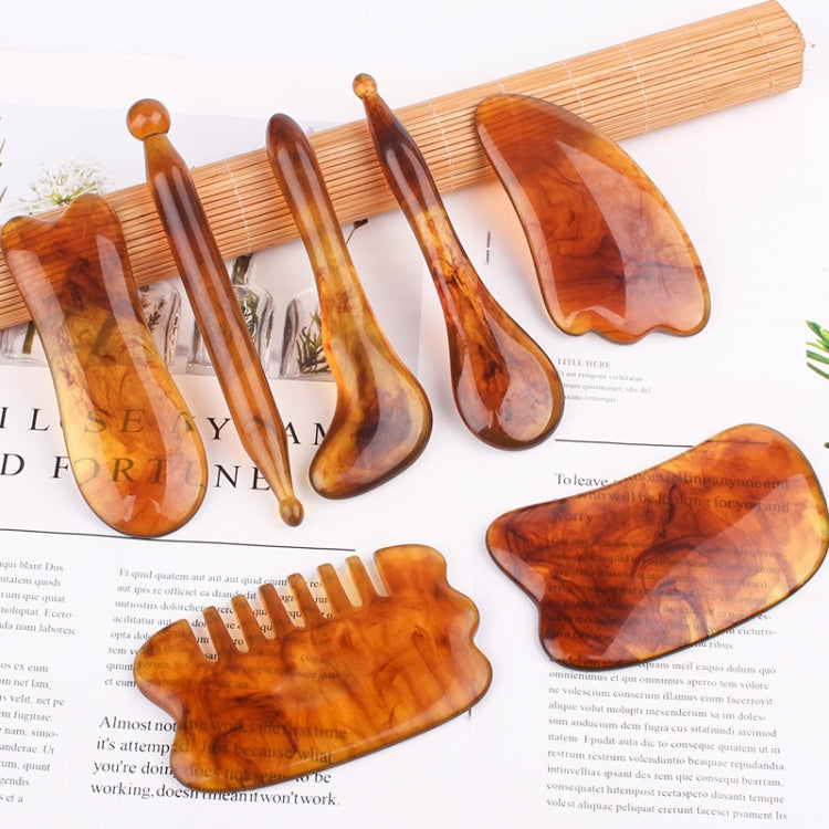 10 ชิ้นเรซิ่นขูดแผ่นนวดหน้า Tendon Stick Beauty Salon Shave Board ฝังเข็มปากกา, Amber Ingot Board, Amber Relaxing Stick, Amber Point Stick, Amber Meridiary Comb, Amber Triangle, Resin Yellow Ingot Board, Resin Yellow Fish Plate                         ...