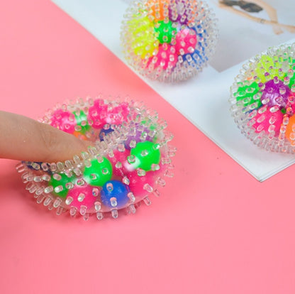 6 ชิ้น 6 ซม. ลูกปัดสี TPR Vent Ball ของเล่นบีบอัด, Balloon Ball