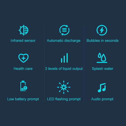 EXPED SMART เครื่องจ่ายสบู่เซ็นเซอร์อัจฉริยะเครื่องฉีดโฟมล้างมืออัตโนมัติสไตล์:, 600ML Gel Drawing Version (Blue Grey)