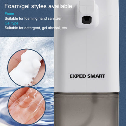 EXPED SMART เครื่องจ่ายสบู่เซ็นเซอร์อัจฉริยะเครื่องฉีดโฟมล้างมืออัตโนมัติสไตล์:, 600ML Gel Drawing Version (Blue Grey)
