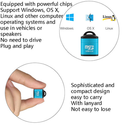 10 ชิ้น 480 Mbps Mini Micro SD การ์ดโทรศัพท์มือถือความเร็วสูง TF Card Reader คอมพิวเตอร์ลำโพงรถยนต์ card Reader