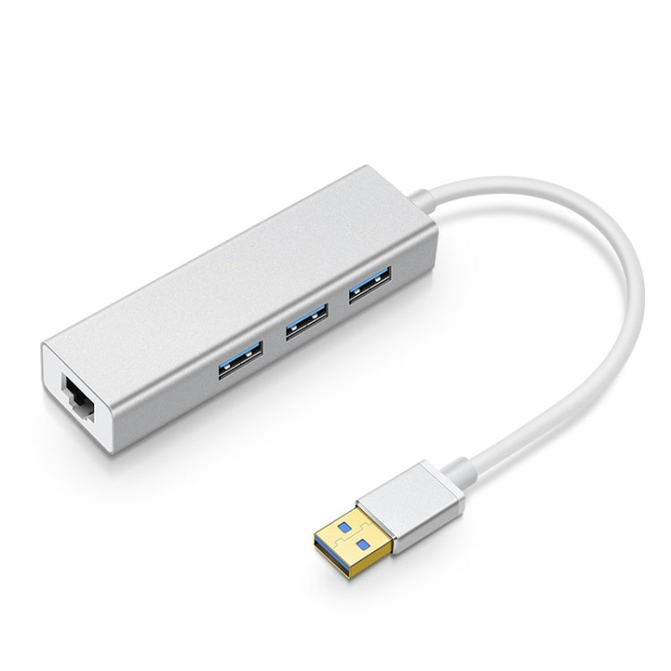 YH-U1009 3 x USB 3.0 + RJ45 ถึง USB 3.0 ฮับภายนอกแบบไม่มีไดรฟ์สำหรับแล็ปท็อป การจัดส่งสีแบบสุ่ม