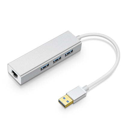 YH-U1009 3 x USB 3.0 + RJ45 ถึง USB 3.0 ฮับภายนอกแบบไม่มีไดรฟ์สำหรับแล็ปท็อป การจัดส่งสีแบบสุ่ม