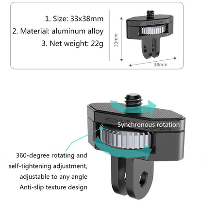 Sunnylife 1/4 นิ้วอะแดปเตอร์ปรับระดับโลหะสำหรับ DJI Pocket 2 / FIMI PALM 2 / Insta360 One X-2