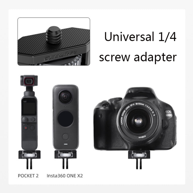 Sunnylife 1/4 นิ้วอะแดปเตอร์ปรับระดับโลหะสำหรับ DJI Pocket 2 / FIMI PALM 2 / Insta360 One X-2