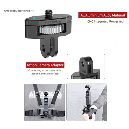Sunnylife 1/4 นิ้วอะแดปเตอร์ปรับระดับโลหะสำหรับ DJI Pocket 2 / FIMI PALM 2 / Insta360 One X-2