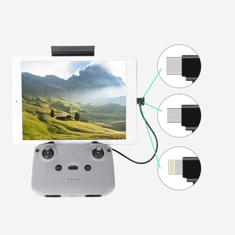 Sunnylife TY-X9304 เหมาะสำหรับ DJI Mavic Air 2S / DJI FPV Flight Glasses V2 / Mavic Mini2 / Osmo Pocket 2 โทรศัพท์มือถือแท็บเล็ตสายเคเบิล, 15cm Type-C to 8 Pin Cable, 15cm Type-C to Micro USB  Cable, 15cm Type-C to Type-C Cable, 30cm Type-C to 8 Pin Ca...